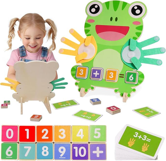 ZJEFUNS Preschool Learning Toys for Toddlers 3 4 5 Years, Finger Counting Number Blocks for Kids, Educational Math manipulatives Toys, Preschool Wood Homeschool Educational Math Toy for Boys Girls.