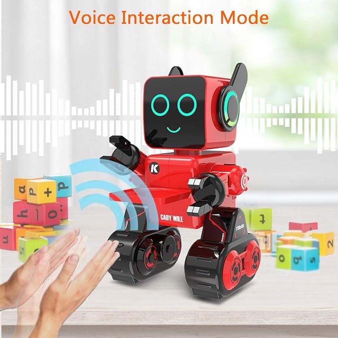 okk Robot Toy for Kids, Smart RC Robot Kit with Touch and Sound Control Robotics Intelligent Programmable Smart Robots with Walking, Dancing, Singing, Talking, Transfering Items for Boys Girls (Red)