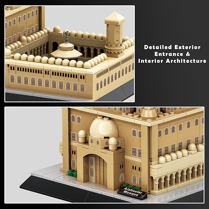 Mosque of Mohammed Ali Cairo Building Set – 620Pcs Architecture Model Kit, Egypt Landmark, Home Office Decor, Collectible Travel Souvenir for Architecture Enthusiasts