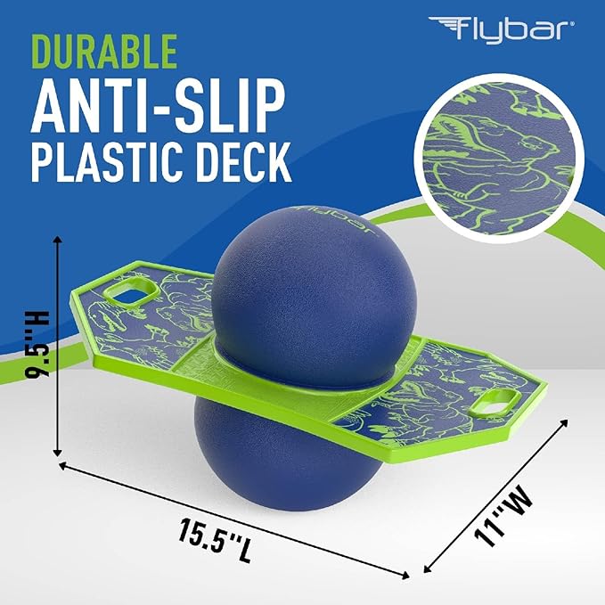 Flybar LED Pogo Trick Ball for Kids Balance Bounce Board w/Anti-Slip Deck