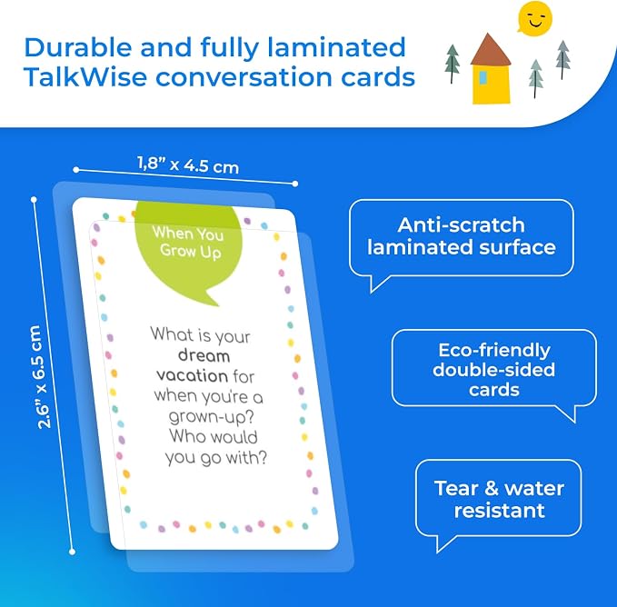 700 Conversation Cards for Kids, Fun Kids Conversation Starter Cards for Kids, Teens, Family Night, Dinner, Play Conversation Games, Color-Coded Across 6 Topics, Take Anywhere