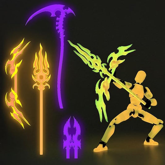 Glowing Titan 13 Action Figure Set Already Assembled, Dummy 13 3D Printed Action Figures with Weapons Accessories T Lucky Robo 13 Nova 13 Action Figures, Figura de acción 13 (Orange)