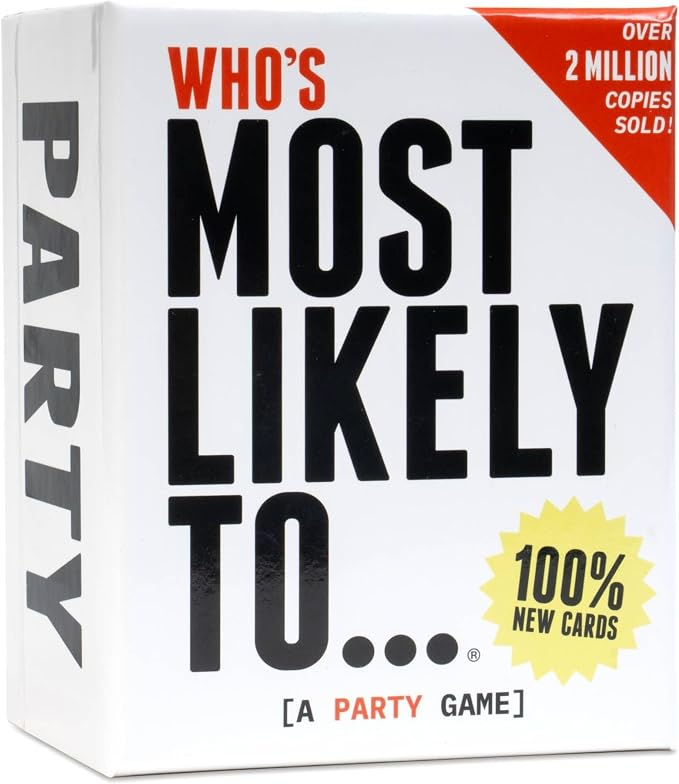 DSS Games Who’s Most Likely to… [Core Game with 100% NEW Cards | A Party Card Game for Adults, Teens, Girls Night, Groups, Bachelorettes, Game Night & More | Fun Game Gift Idea