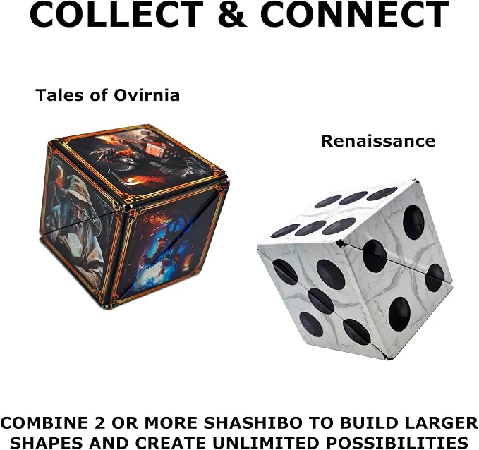 Shashibo Sensory Fidget Toy for Adults & Kids, Stress Relief Fidget Toy for Adults, Teens & Kids, Cool Fidget Toys for Desk, Classroom Must Have, Sensory Shape Shifting Cube, 100+ Possible Shapes