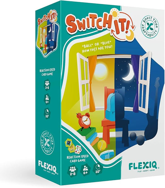 Switch It — Reaction Speed Card Game by FlexiQ, Brain Teasers for Kids 6+, Board Games for Family Night