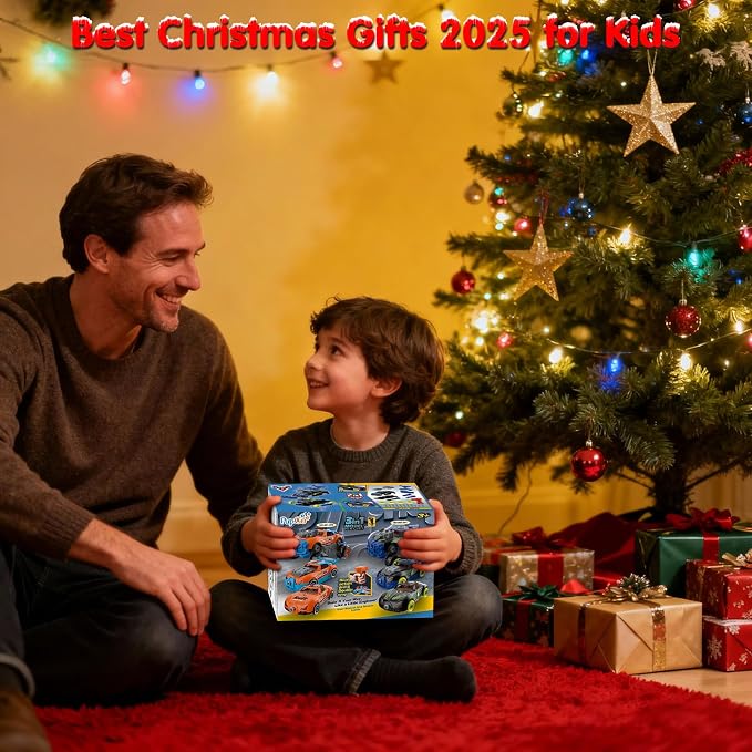 Pup Go 3-in-1 Building Car for Boys Ages 3+, Take Apart Car with Electric Drill, 43 Pcs Construction Toy Truck, Build Your Own Cars with Play Tools, Ideal Educational Present for Kids Children (Black)