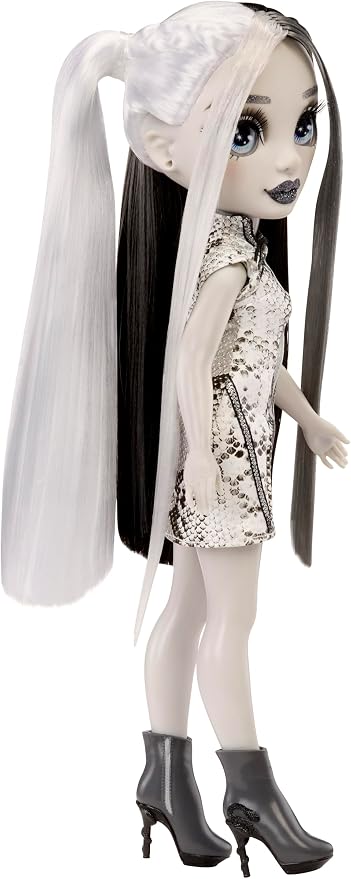 Rainbow High Shadow High Heather - Grayscale 11” Fashion Doll. Black and White Hair & Outfit & Handbag