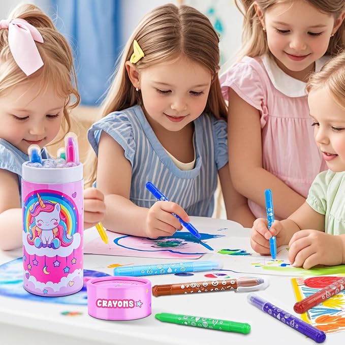 DreamCandy Twist Crayons for Toddlers,12 Colors Non Toxic Washable Crayons for Kids,Art Supplies Drawing Coloring Crayon Set,Gift for Boys and Girls,Back to School,Stocking Stuffers