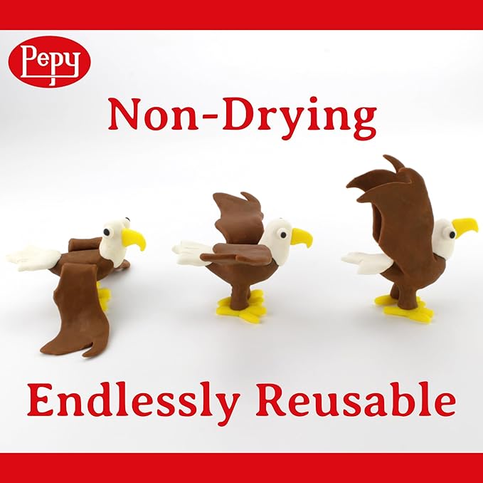 Pepy Plastilina Reusable and Non-Drying Modeling Clay; Set of 24 Bars, 1.4 Ounce Each, Perfect for Arts and Crafts Projects, Red