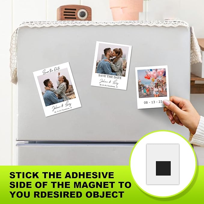 Stick On Magnets with Double Sided Adhesive Tape,Magnet Squares 2"x2",Self Sticky Pre-Cut Magnetic Strip,Peel and Stick for Lightweight Projects (80mil Thickness,24 Pieces)