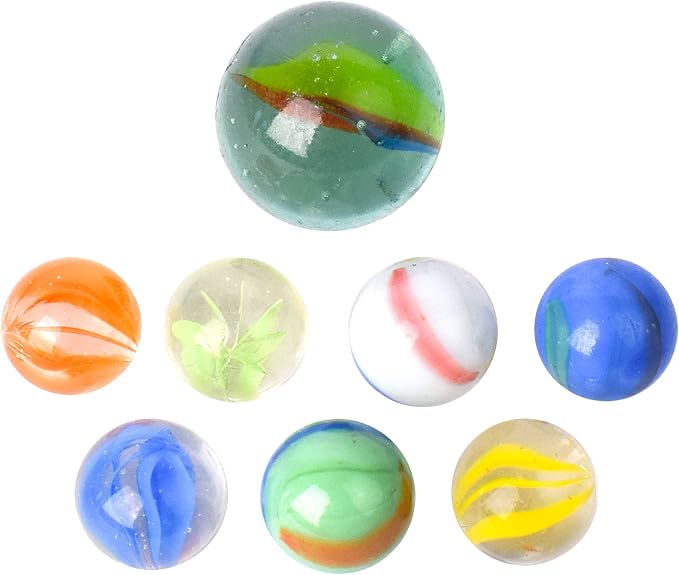 Sunny Days Entertainment TOYMENDOUS 50 Piece Marbles - Colorful Glass Marble for Kids Games | 49 Player Marbles and 1 Shooter