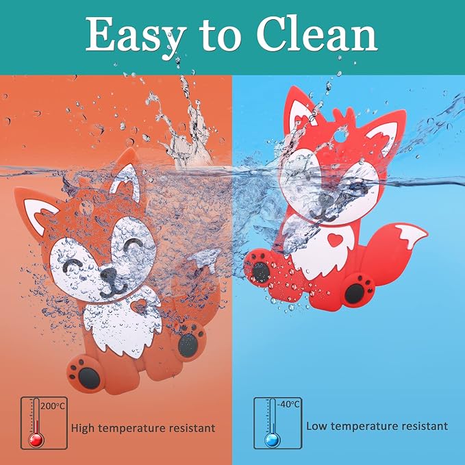 Chew Necklaces for Sensory Kids Boys and Girls, 2 Pack Fox Silicone Chewy Necklace for Autism, ADHD, SPD, Chewy Oral Motor Chewing Toy for Adults
