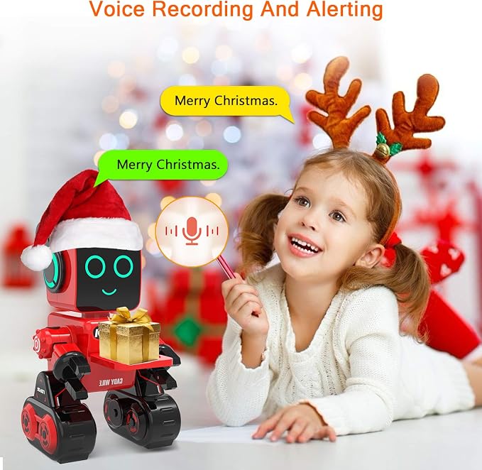 okk Robot Toy for Kids, Smart RC Robot Kit with Touch and Sound Control Robotics Intelligent Programmable Smart Robots with Walking, Dancing, Singing, Talking, Transfering Items for Boys Girls (Red)
