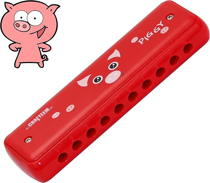 Crafteem Colored Harmonica for Kids and Beginners - Easy-to-Learn Key of C Instrument - Portable and Lightweight.