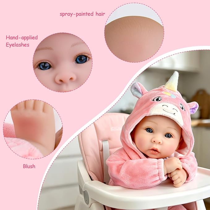 Aori 17 Inch Baby Dolls Realistic Doll with Ultra Real Life Soft Body & Pink Outfits for Girls 3+ | Pretend Play, Dress Up, Nursery Decor