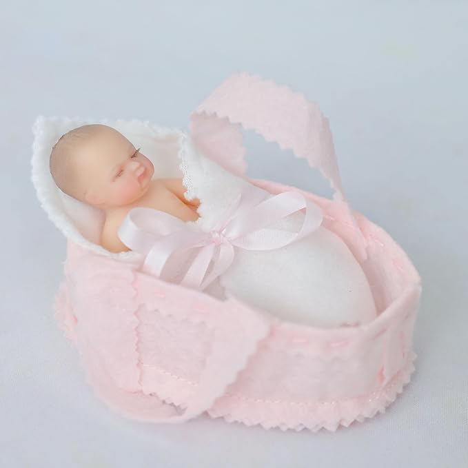 4inch 10CM Mini Platinum Silicone Reborn Baby Doll, Tiny Full Body Silicone Baby Dolls for Stress Relief, Decoration, Gifts, Collectible