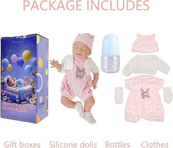Girl 18 Inch, Silicone Reborn Baby Dolls, Realistic Baby Doll, Not Vinyl, Posable Newborn, Reborn Baby Dolls Silicone Full Body