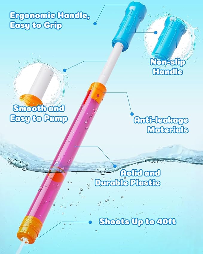 Water Gun Squirt Toys for Kids Adults: 9 Pack Water Blaster 40ft Squirt Gun for Age 3-4-5-8-12 Girls Boys, Fun Water Squirter Toy for Swimming Pool Beach Summer Outside Party Yards Games Outdoor