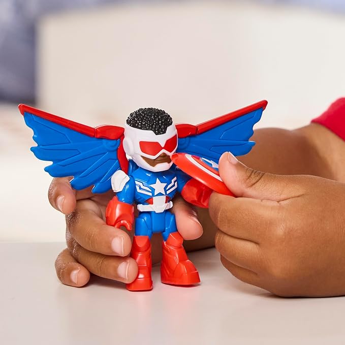 IRON MAN AND HIS AWESOME FRIENDS Marvel Captain America: Sam Wilson Super Bike Action Figure & Toy Motorcycle, 3-Inch (7.6 CM) Super Hero Toys, 3+