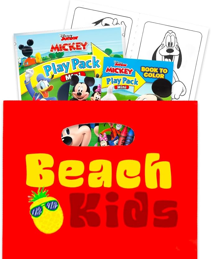 Disney Mickey Mouse Club House Mini Party Favors Set - Bundle with 24 Mickey Play Packs with Coloring Pages, Stickers, More | Mickey Party Supplies
