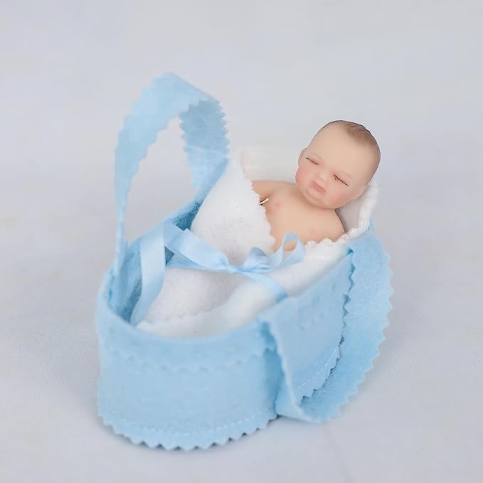 4inch 10CM Mini Platinum Silicone Reborn Baby Doll, Tiny Full Body Silicone Baby Dolls for Stress Relief, Decoration, Gifts, Collectible