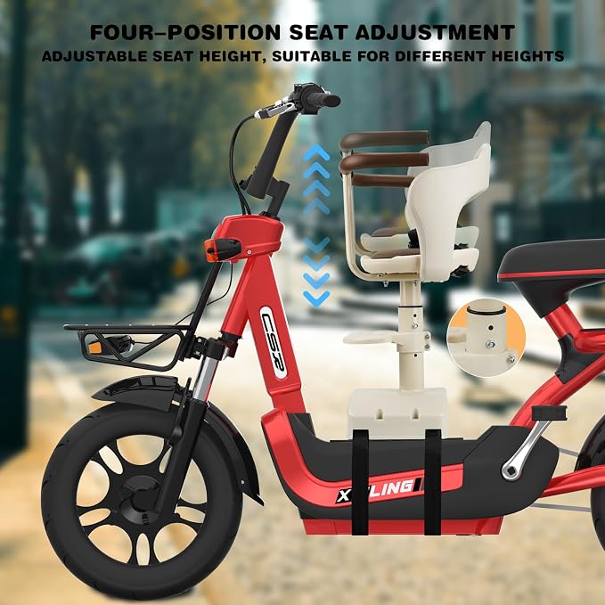 XIEEIX Bike Child Seat,Front Mount Detachable Bicycle Kids Seat, Child Seat with Shock Absorbing Pedal Guardrail，Suitable for Pedal Scooter Motorcycle Bicycle