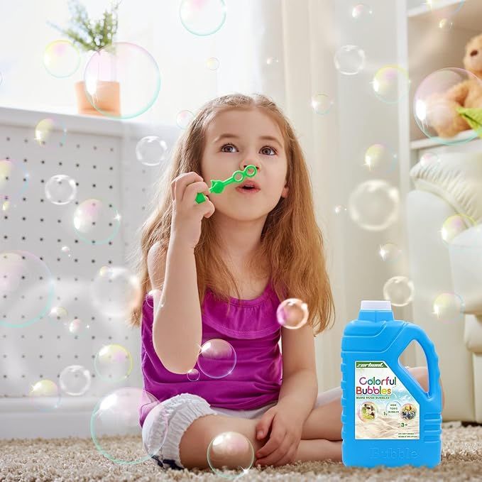 Zerhunt Bubble Solution Refill 33.8 OZ: Bubble Concentrate Solution for Bubble Machine| Bubble Solution Refill for Giant Bubble Wand, Bubble Gun Blower, Birthday Party Favors Wedding (Sky Blue)