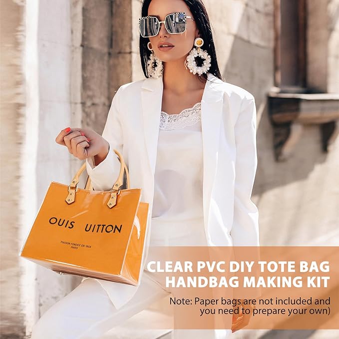 Clear PVC DIY Tote Bag Handbag Making Kit Handmade Gift Bag Craft Accessory Tool Set Birthday Holiday Gift Bag