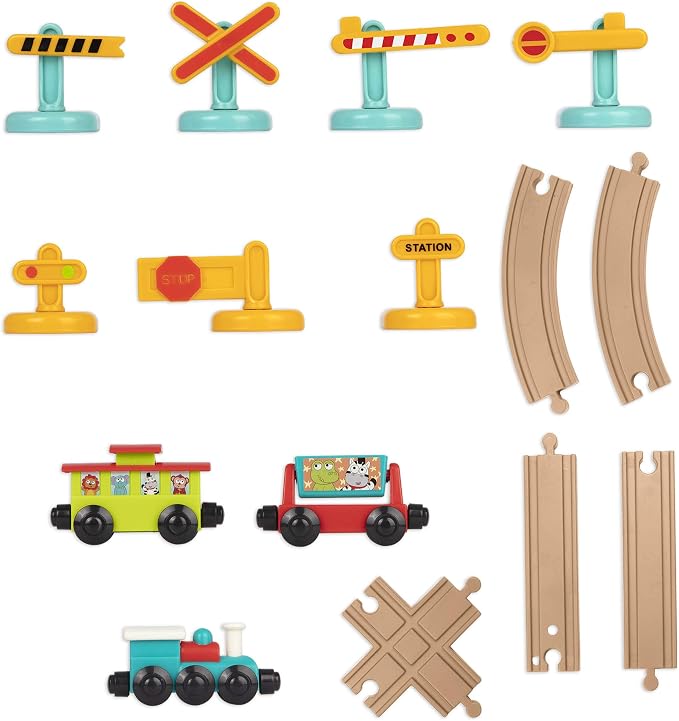 Battat – Train Set for Kids, Toddlers – 29 Pieces Track Set with Accessories – Developmental Toy – 2+ Years