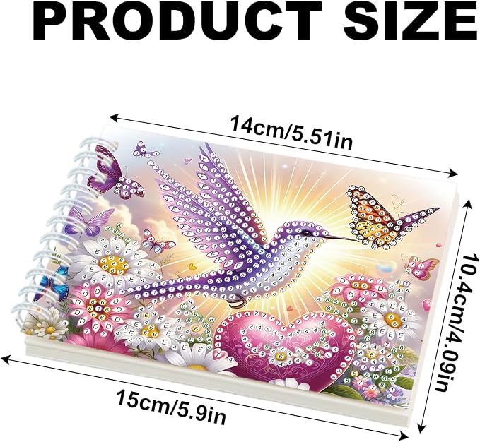 2 Pcs Bird Diamond Painting Notebook 80 Pages for Adults, Diamond Art Journal and DIY Sketchbook, Diamonds Art Kit Supplies,Gift for Beginners, Craft Lovers, Artists. (Bird)