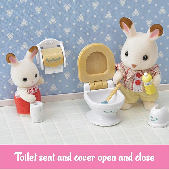 Calico Critters - Country Bathroom Set - Dollhouse Furniture Sets – Kids Pretend Play Toy, Miniature Dollhouse Furniture & Accessories, Ages 3+