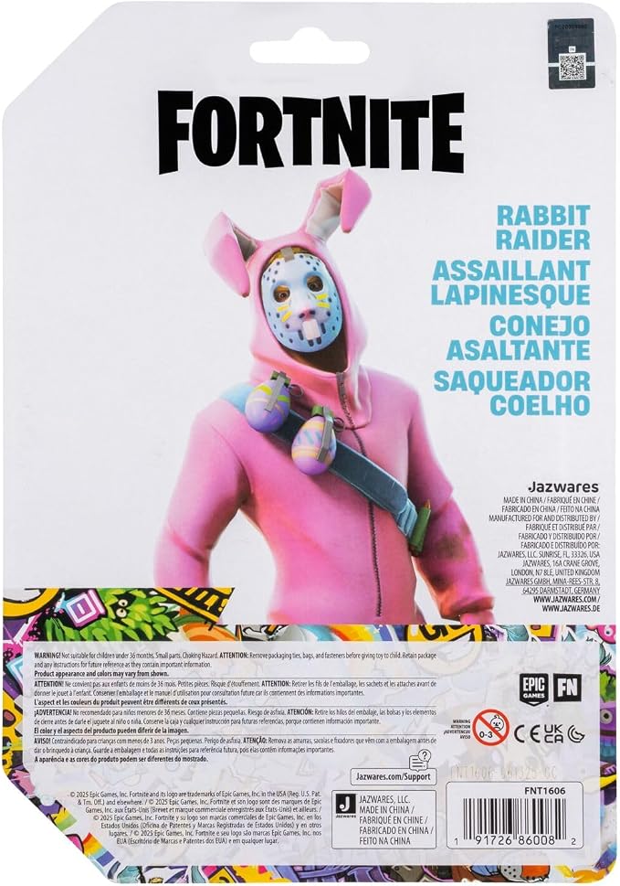 Fortnite Legendary Rabbit Raider - 6-inch Articulated Figure with Harvesting Tool, Back Bling, and Code for Bonus Virtual Item