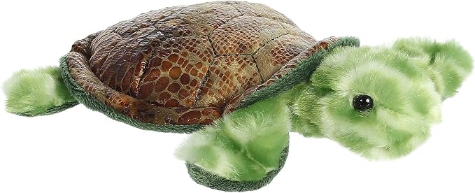 Aurora® Adorable Mini Flopsie™ Splish Sea Turtle™ Stuffed Animal - Mini Companions Ready for Playful Adventures - for Kids All Ages, Toddlers, Adults, and Families - Green 7.5 Inches