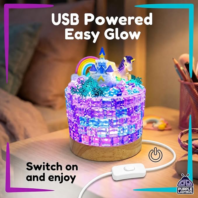Make Your Own Unicorn Night Light for Girls - Gifts for 7 8 9 10 11 12 Year Old Girls Birthday Gift Unicorn Gift Craft Kits, Crafts for 8-12 Years Old Girl, DIY Arts and Crafts for Kids LED Lamp