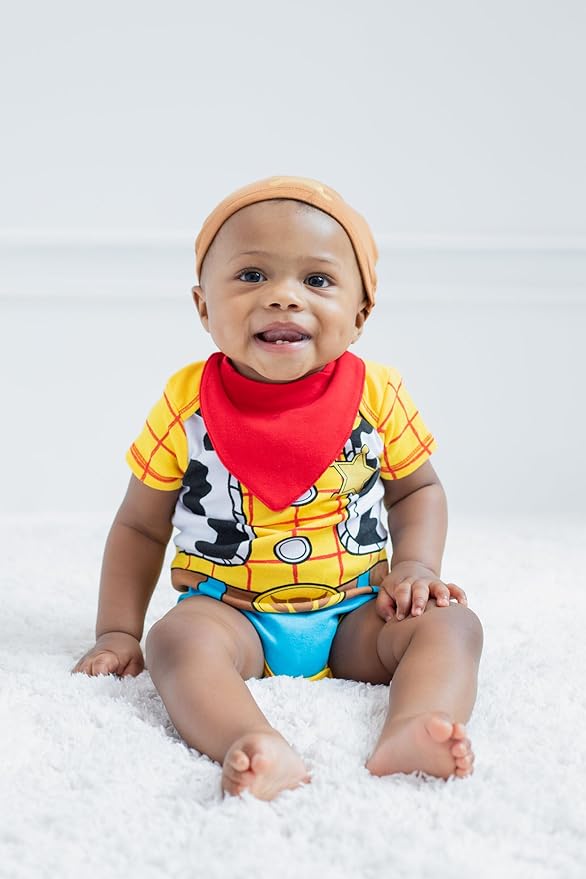 Disney Cosplay Baby Bodysuit and Hat Set Newborn to Infant Sizes (Newborn - 24 Months)