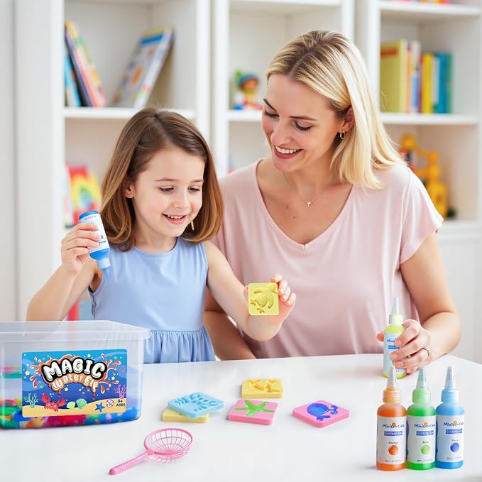 MINISENTIALS Magic Water Elf Toy Kit - Magic Gel Water Pets with Aquarium Bottle - Make Your Own Squishies Crafts Toys - Crafts Kit for Kids Birthday for Girls Boys Age 6 7 8 9 10 Years Old