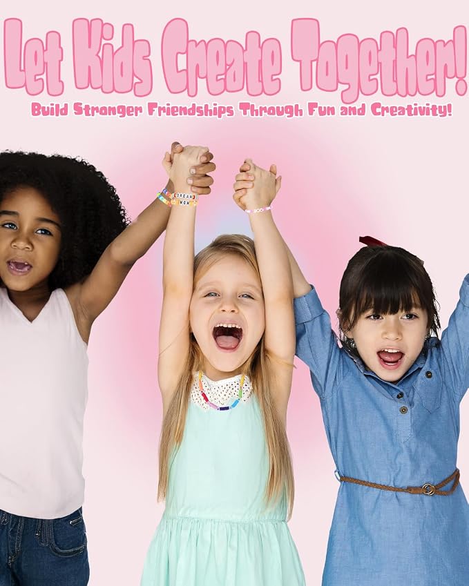 BestNow Clay Beads Bracelet Making Kit Toys for Girls Kids Charms Kit 18 Colors Friendship Bracelet Kit Letter Beads DIY Crafts Teen Girl Gifts Toys for Ages 6 7 8 9 10 11 12