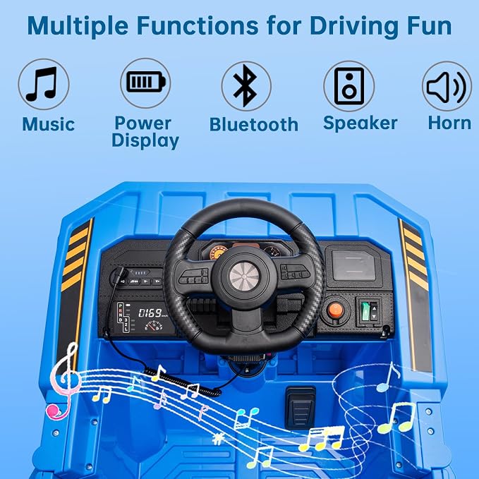 12V Ride On Dump Truck Kids Ride On Car for Kids, Battery Powered Electric Car with Remote Control, Electric Dump Bed, Wear-Resistant Tires, 4 Wheels Tractor Ride On Toys, Blue