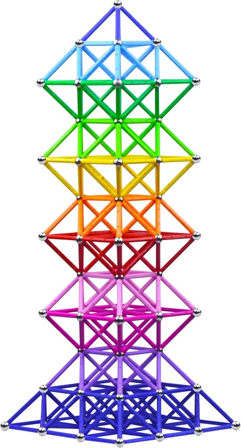 160pcs Building Blocks Toys, 2.3" Magnetic Sticks and Non-Magnetic Balls Set, 3D STEM Game for Kids and Adults With Storage Bag
