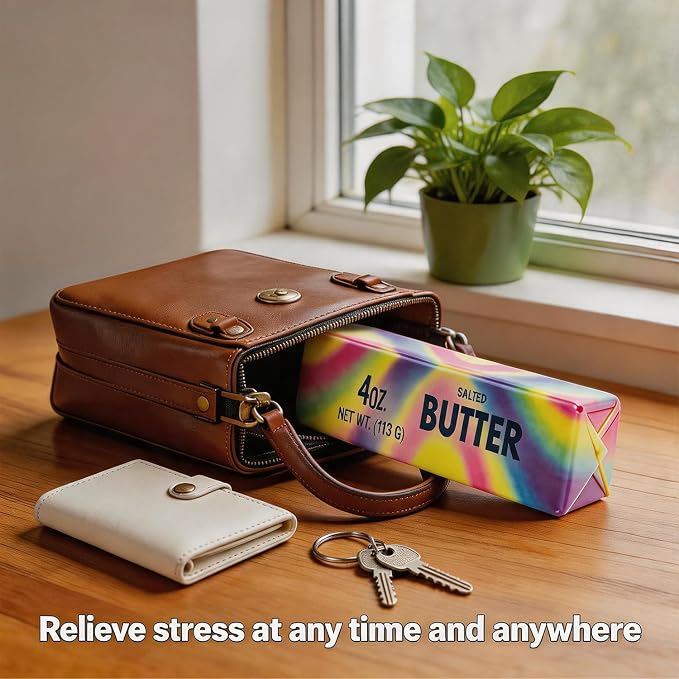 Butter Squeeze Toy, Slow Rising Squishy，Sensory Stress Relief Squishies Soft & Stretchy Fidget Toys for Anxiety Relief Party Favors (Rainbow A)