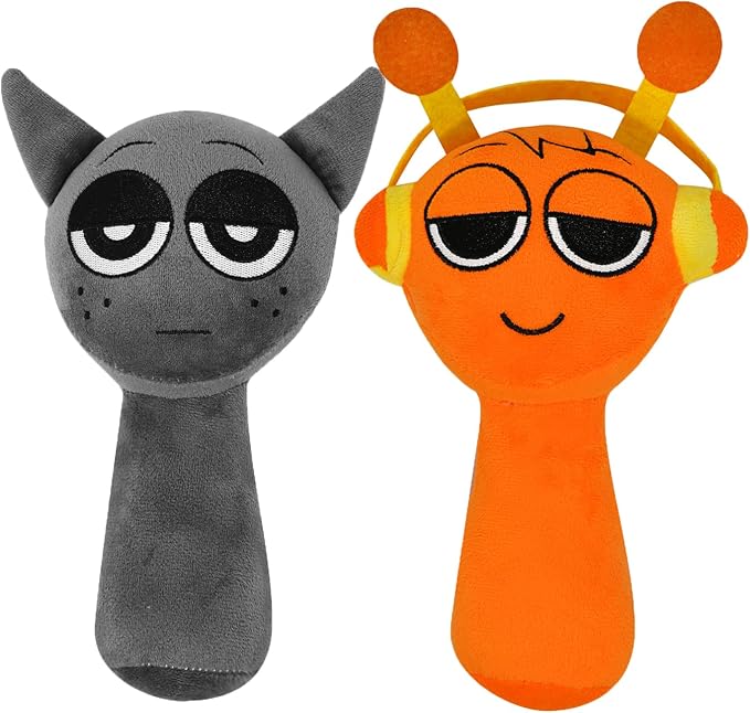 Plush Toys, Horror Games Plushies Toy for Fans, Soft Stuffed Animal Pillow Figure Doll Christmas Birthday Gifts for Adult Kids (Gray+Orange)