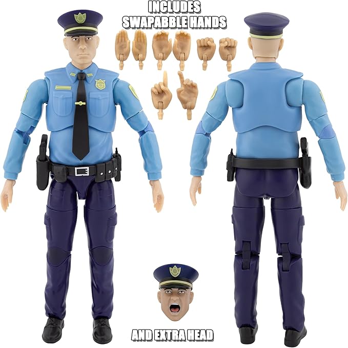 Figures Toy Company Ultimate 6.5 Inch Police Officer Figure with Deluxe Articulation
