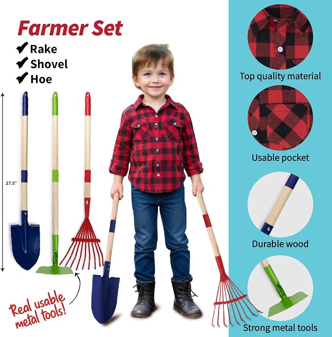 Born Toys 3-in-1 Toddler Dress Up Clothes for Boys & Girls Ages 3-7, Pretend Play Career Outdoor Adventure Set
