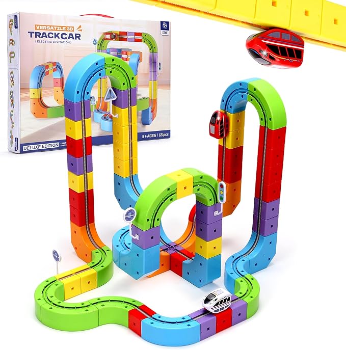 2026 New Infinity Racer 3D Train, 3D Stem Electric Train Set for Kids, DIY Assembled Track Vehicle, Create Lab Gravity Tracks, Educational Gift (Advanced Edition)