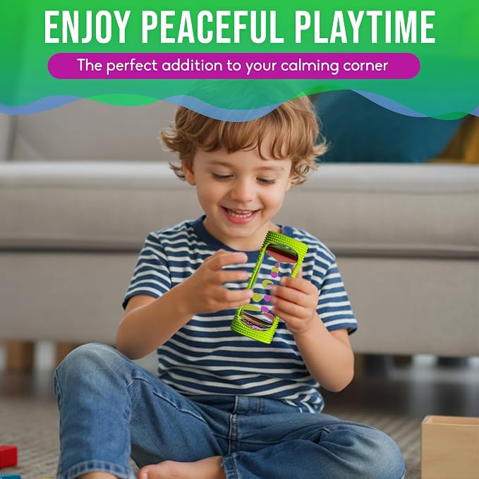 BUNMO Liquid Motion Bubbler Sensory Toy for Kids & Adults – Gentle Fidget Toy for Mindfulness – Stimulating Visual Sensory Experience – Colorful Bubble Fidget Timer for Desk & Travel - Green