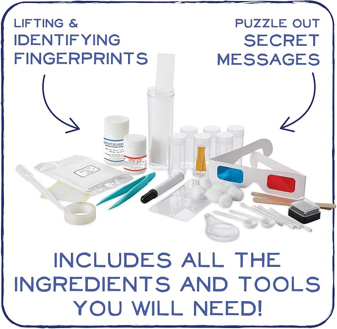 MindWare Science Academy Detective lab - Science Kits for Kids Age 8-12 - Kids Detective Kit Complete with 7 Forensics and Crime-Scene Investigations - Ages 8 and Up