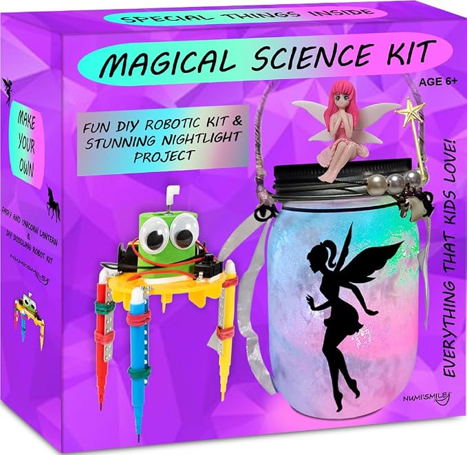 Make Your Own Girls STEM Toy - Fairy Night Light Craft Set & DIY Robotic Kit - Fun Birthday Present for Girls Ages 6 7 8 9 10 11 12 Years Old