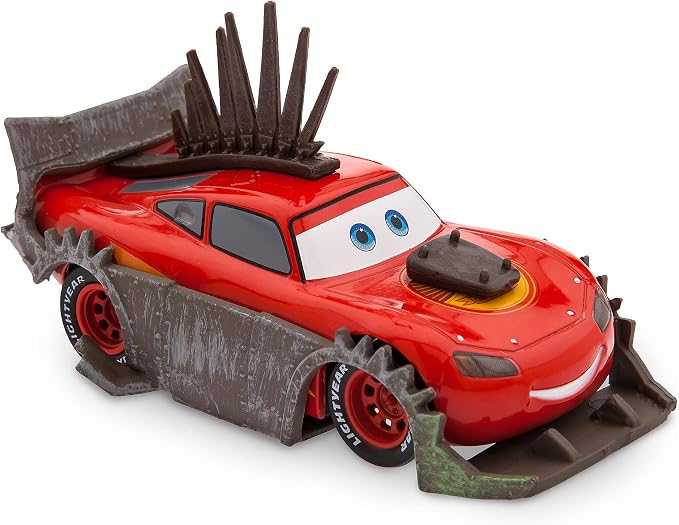 Disney Store Official Lightning McQueen Die Cast Set - Cars on The Road Toys - 1:43 Scale Disney Cars Diecast Vehicle with Road Warrior & Deputy Hazard Makeovers Accessories