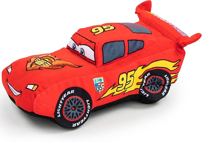 Jay Franco Disney Pixar Cars Lightning McQueen Kids Plush Pillow Buddy, 19 Inch - Super Soft Polyester Microfiber, Stuffed Animal Fade Resistant, Non-Toxic, Gift for Kids (Official Licensed Product)