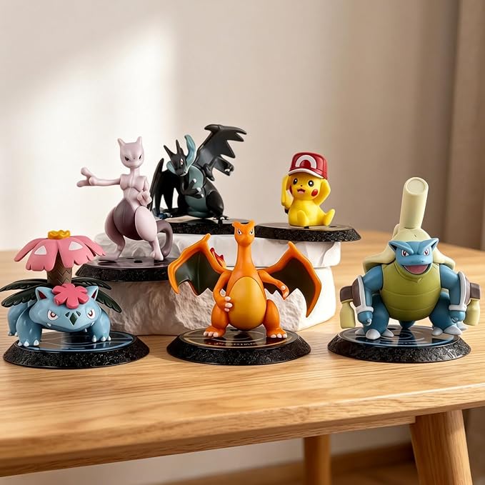 6Pcs Pokemon Collectible Figures, Exquisite Model Ornaments, Creative Anime Peripheral Gifts for Fans